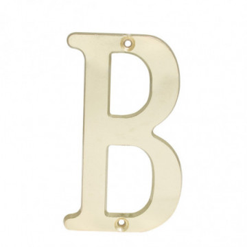 Letter B slim 4 "shiny brass