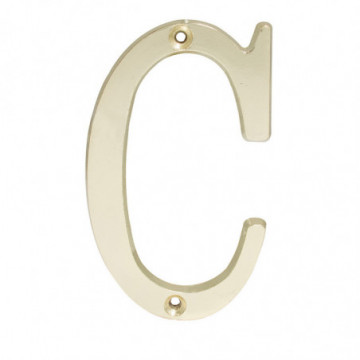 Letter C slim 4 "shiny brass