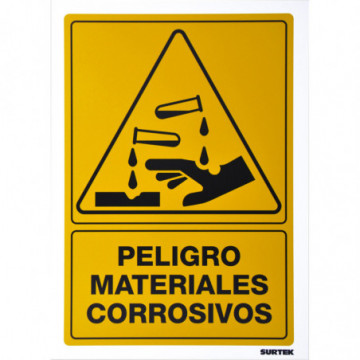 Corrosive materials sign