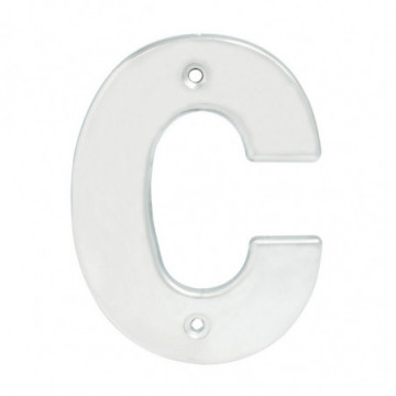 Letter C bold 4 "satin chrome
