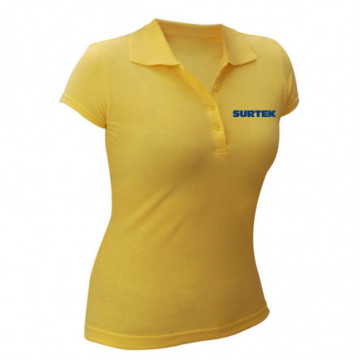 Yellow Surtek ladies polo shirt size M