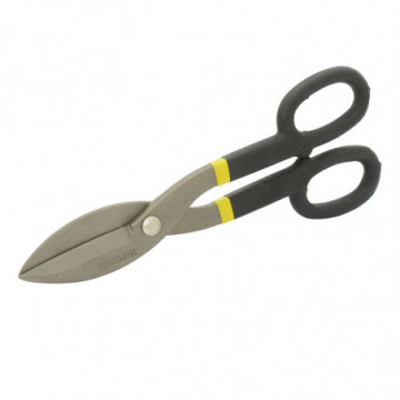 8" tinsmith scissors with non-slip textured plastisol coated handle