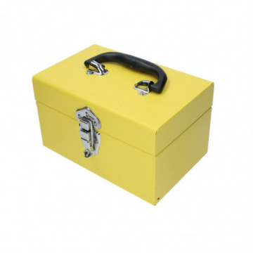 Yellow metal tool box 25 x 15.6 x 14.5 cm