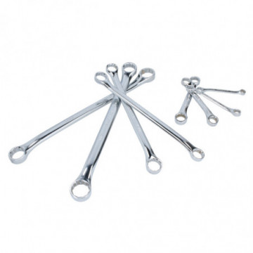 Set of 8 mirror polished slotted wrenches