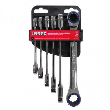 Set of 6 metric ratcheting spline wrenches