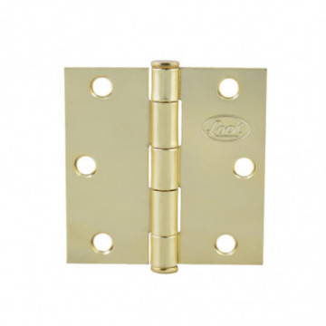 Shiny brass square hinge 4 "x 4"