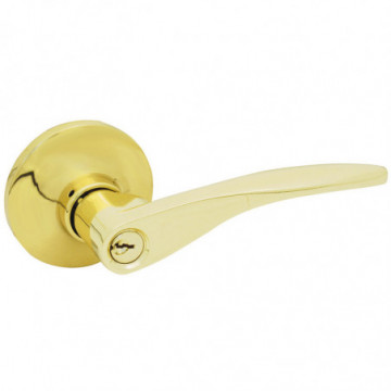 Cariboo tubular handle glossy brass bathroom