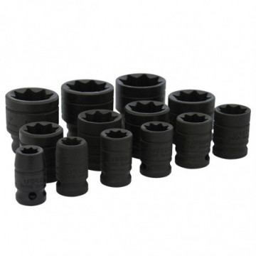 Set of 13 1/2" Inch Square Impact Sockets