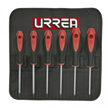 Set of 6 bi-material torx tip screwdrivers