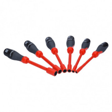 Set of 6 tri-material screwdrivers for 1000 V inch case
