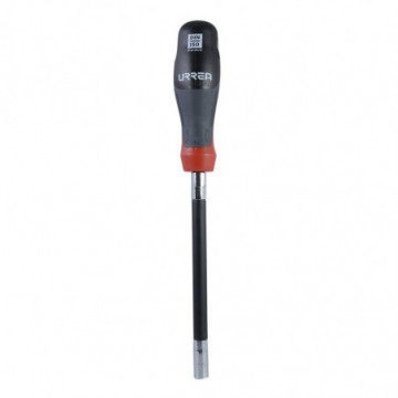 Flexible tri-material screwdriver for 1/4" hex bits