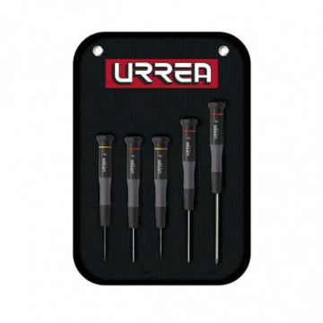 Set of 5 flat and phillips ESD screwdrivers in precision canvas case