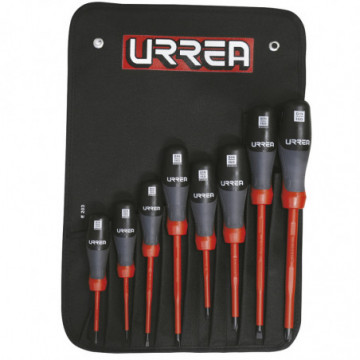 Set of 8 tri-material combination screwdrivers for 1000 V