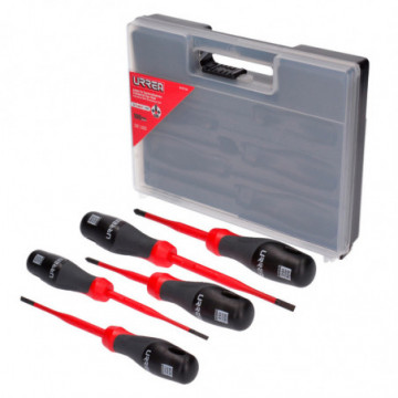 Set of 5 Tri-material Slim 1000 V screwdrivers