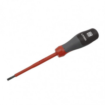 Tri-material screwdriver for 1000 V flat blade 3/32" x 3"