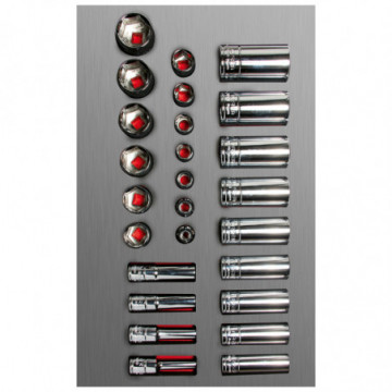Socket and accessory set 3/8" metric 26 pieces