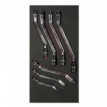Set of 7 metric angled ratcheting wrenches