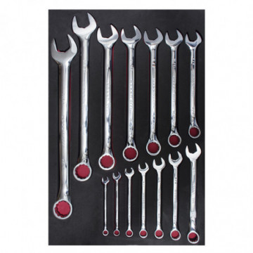Set of 14 SAE combination wrenches