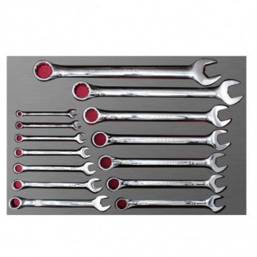 Set of 14 inch combination wrenches