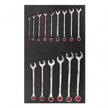 Set of 15 combination wrenches Metric
