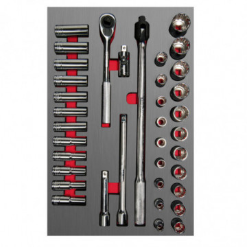1/2" metric socket and accessory set 37 pieces