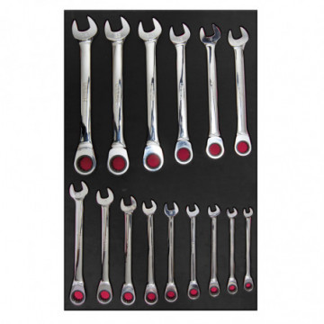 Set of 15 Combination Ratcheting Wrenches Metric