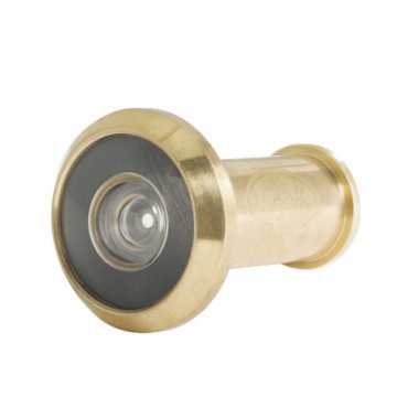 Glossy brass door peephole