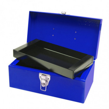 Blue metal tool box 30 x 16 x 14.5cm