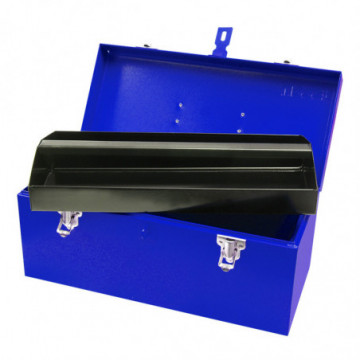 Blue metal tool box 41 x 18.5 x 19cm