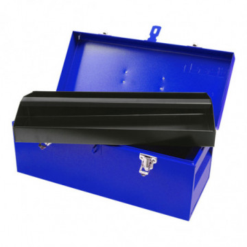 Blue metal tool box 45.5 x 19.5 x 19.5cm