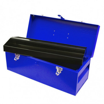 Blue metal tool box 51 x 20 x 20cm