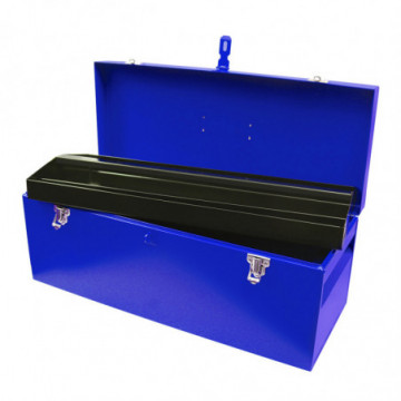 Blue metal tool box 62.5 x 24.5 x 24.5cm