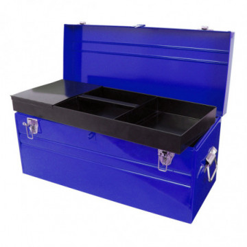 Blue metal tool box 60.4 x 25.4 x 28.2cm