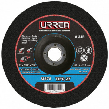 Type 27 Abrasive Disc for Stainless Steel 7" x 5/32" Extra Heavy Duty