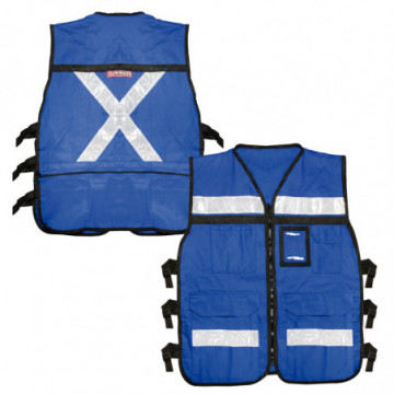Blue open vest plus size