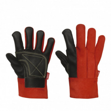 Leather gloves for one size operator
