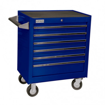 Mobile cabinet 6 drawers 27" blue