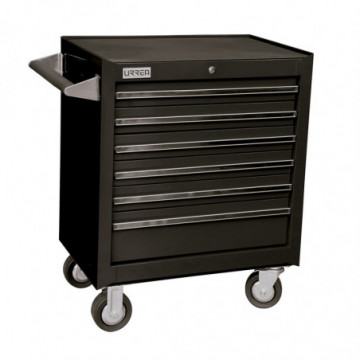 Mobile cabinet 6 drawers 27" black